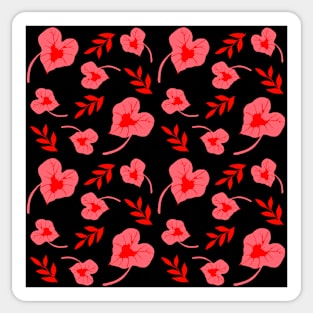 Red Caladium Leaves Pattern Sticker